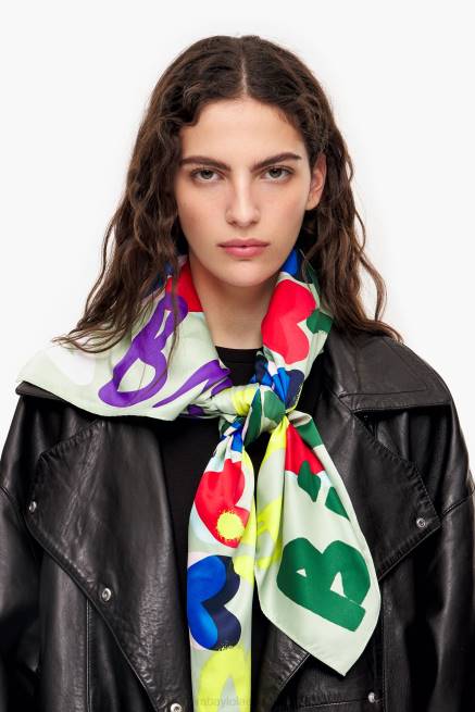 accesorios Bimba Y Lola bufanda con logo de grafiti de corazones X46J613 menta