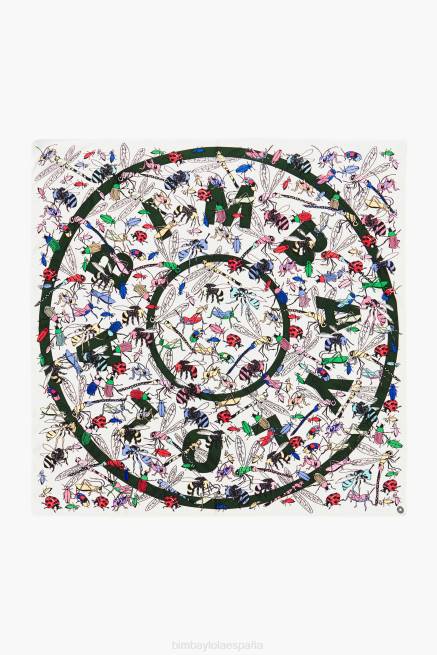 accesorios Bimba Y Lola bufanda con logo de insectos y coral X46J643 blanquecino