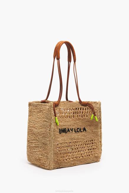 accesorios Bimba Y Lola bolso de mano de rafia X46J114 natural
