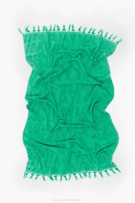 accesorios Bimba Y Lola toalla con efecto lavado en jacquard con logo X46J878 turquesa