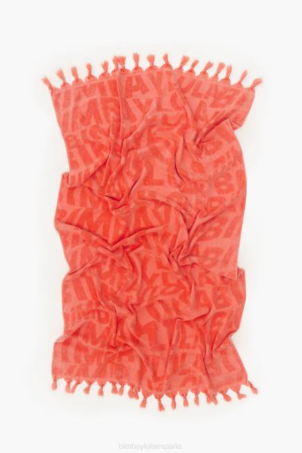accesorios Bimba Y Lola toalla con logo en jacquard X46J877 naranja
