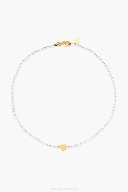 accesorios Bimba Y Lola collar corto de corazón con perlas X46J788 dorado
