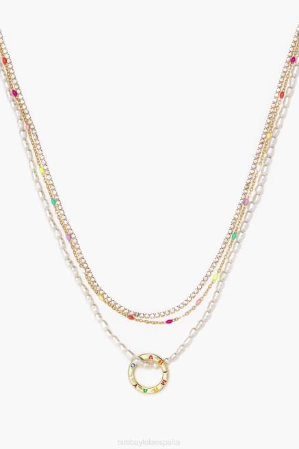 accesorios Bimba Y Lola collar corto y cadena X46J714 perlas