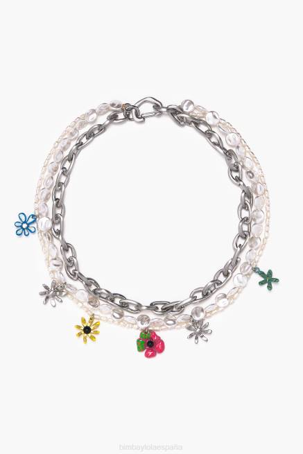 accesorios Bimba Y Lola collar de cadena con colgantes X46J679 multicolor