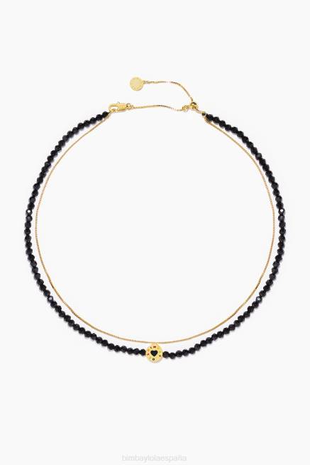 accesorios Bimba Y Lola collar de cadena de cristales X46J666 negro
