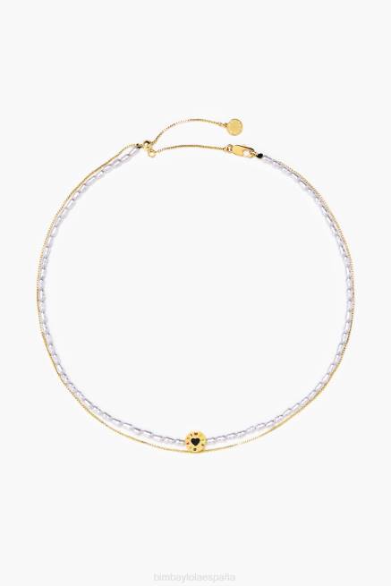 accesorios Bimba Y Lola collar de cadena de perlas X46J667 dorado