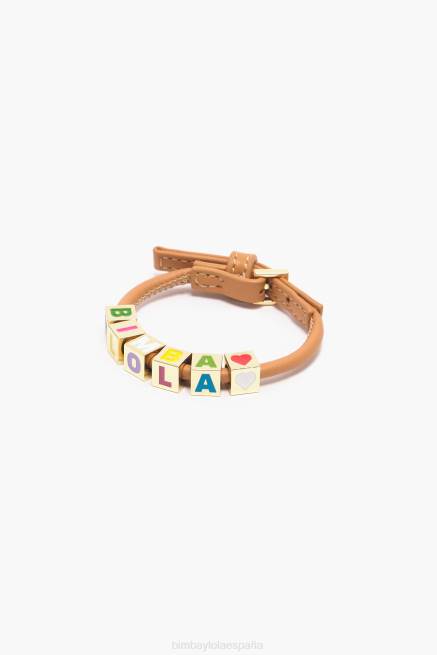 accesorios Bimba Y Lola brazalete de cuero X46J664 marrón