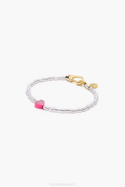 accesorios Bimba Y Lola pulsera corazón perlas X46J786 rosa