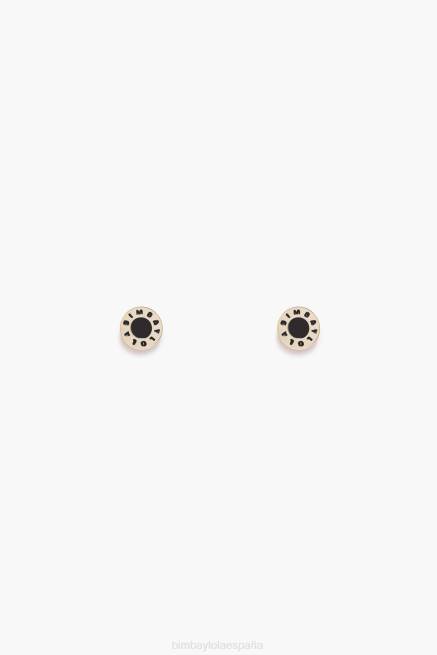 accesorios Bimba Y Lola aretes con botón del logo X46J826 negro