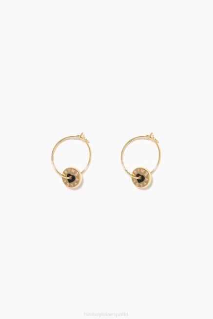 accesorios Bimba Y Lola aretes de aro con logo de corazón X46J805 dorado