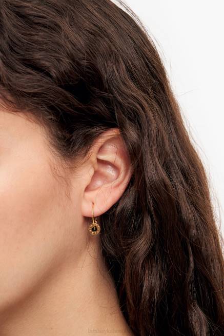 accesorios Bimba Y Lola aretes de aro con logo de corazón X46J805 dorado