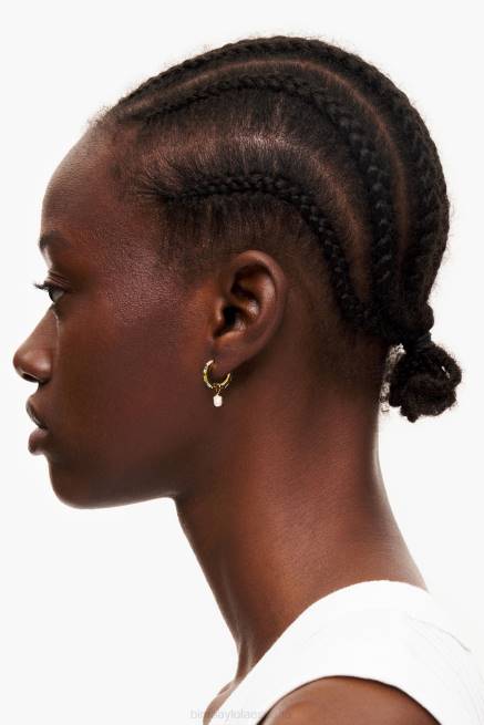 accesorios Bimba Y Lola aretes de aro con perlas de cristal X46J784 multicolor