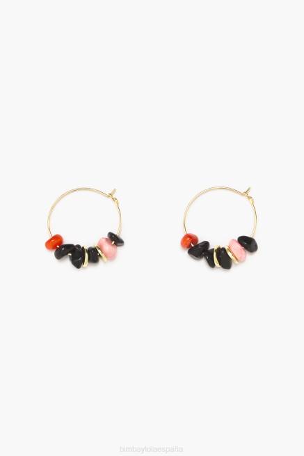 accesorios Bimba Y Lola pendientes de aro con piedra X46J769 negro