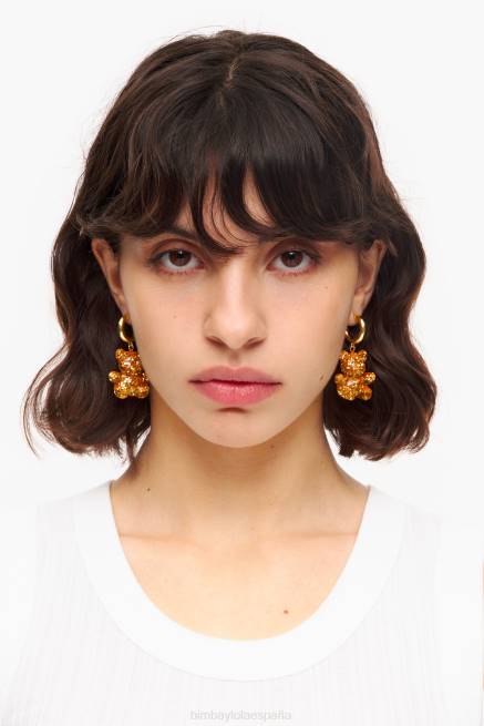 accesorios Bimba Y Lola pendientes largos osito de resina X46J796 oro