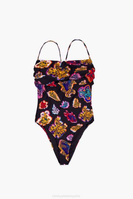 ropa Bimba Y Lola traje de baño con estampado de peces marinos X46J874 negro