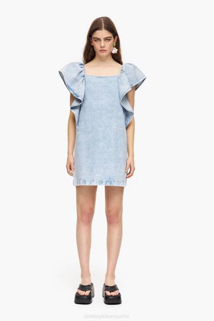 ropa Bimba Y Lola mini vestido de mezclilla ligera X46J213 azul