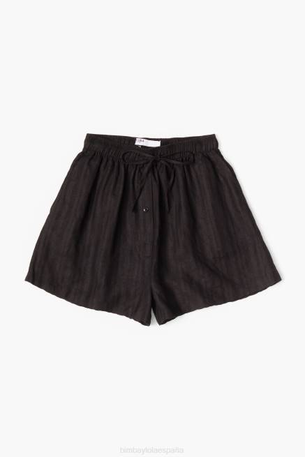 ropa Bimba Y Lola bermudas de lino X46J401 negro