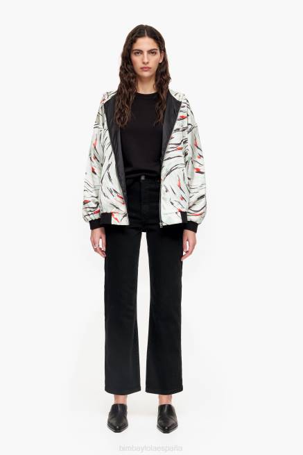 ropa Bimba Y Lola chamarra bomber fluida con estampado de alas de mariposa X46J490 menta