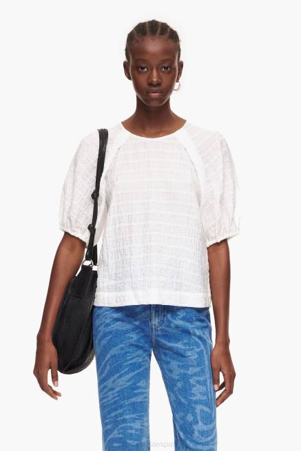 ropa Bimba Y Lola blusa corta X46J348 Marfil