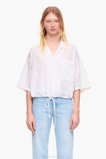 ropa Bimba Y Lola blusa corta de jacquard X46J324 floral