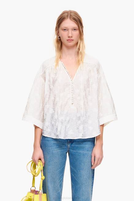 ropa Bimba Y Lola blusa corta de jacquard X46J325 floral