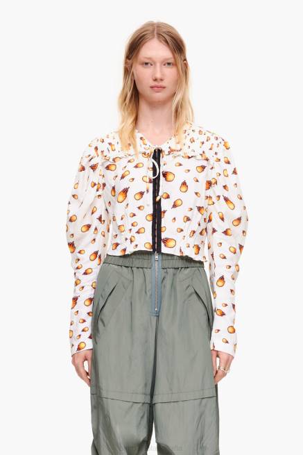 ropa Bimba Y Lola blusa corta fuego X46J343 Marfil