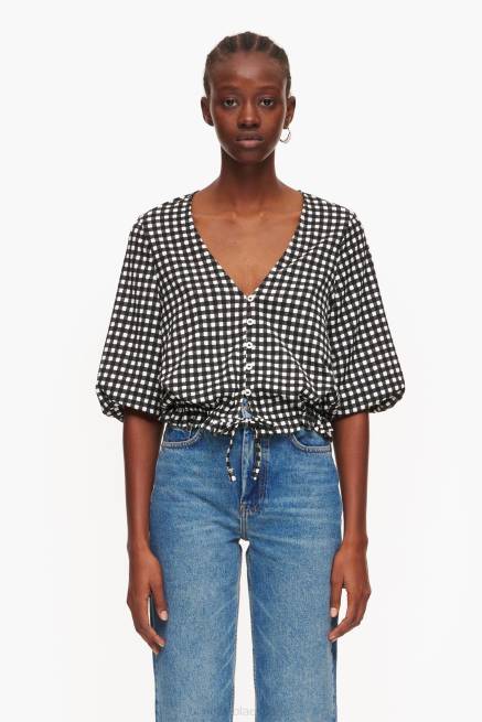 ropa Bimba Y Lola camiseta a cuadros X46J290 negro