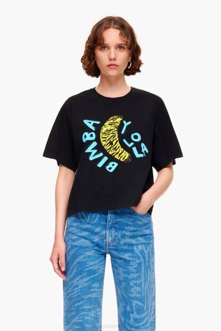 ropa Bimba Y Lola camiseta con estampado de plátanos X46J278 negro