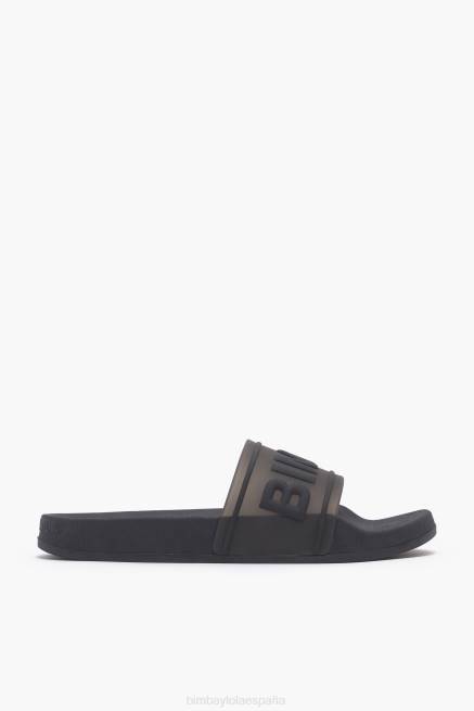 guerra de pies Bimba Y Lola chanclas con logo deslizable X46J590 negro