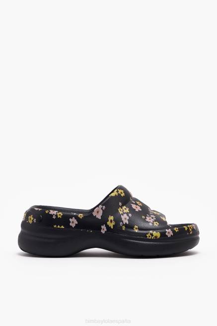 guerra de pies Bimba Y Lola chanclas con plataforma y estampado de flores acrílicas X46J595 negro