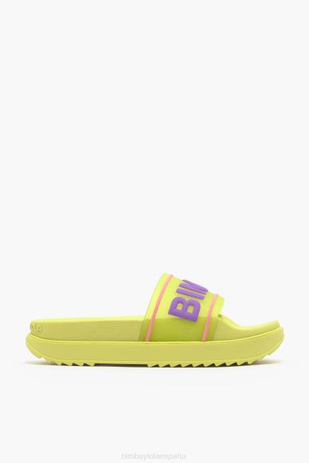 guerra de pies Bimba Y Lola chanclas con plataforma y logo X46J589 amarillo