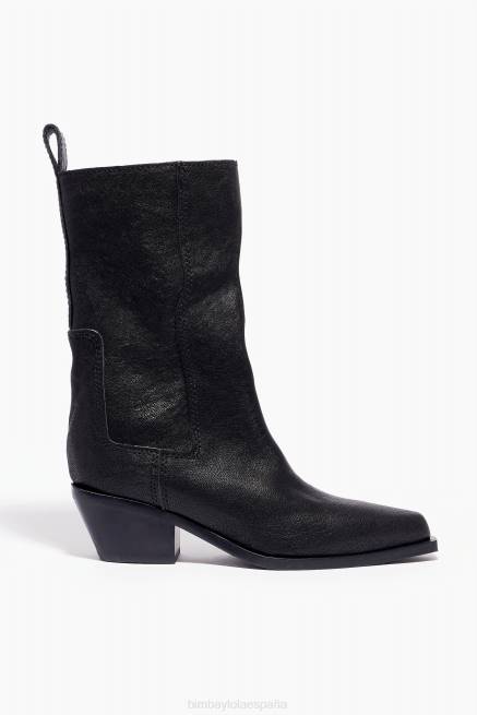 guerra de pies Bimba Y Lola bota vaquera de cuero X46J601 negro